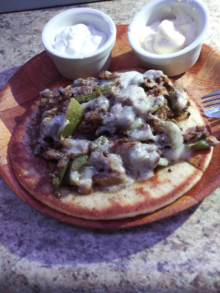 Philly Cheese Steak on Pita Bread